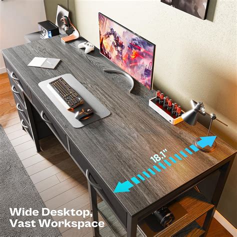 Huuger Computer Desk with 6 Drawers, 47 Inch Office India | Ubuy