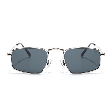 Malana | Black Rectangle Sunglasses | Silver Frame - MG7554