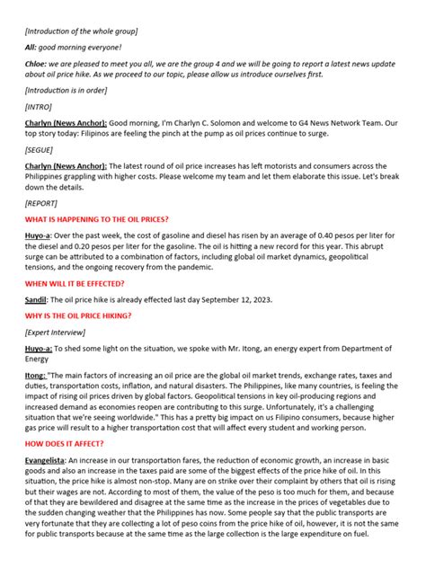 Image result for Example of News Report Script