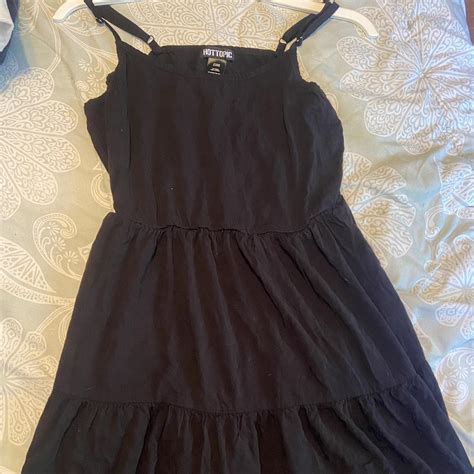 Flowy black sun dress with pockets - Depop