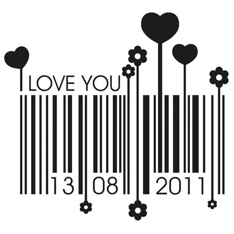 Love Date Barcode Wall Sticker | wall-art.com