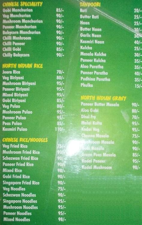 Menu at Vanakkam Chennai, Chennai, 3/33 Velachery Main Road