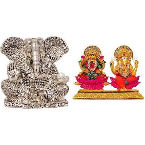 Buy 9facts Lord Ganesha Idol & Goddess Lakshmi/Laxmi & Lord Ganesha ...