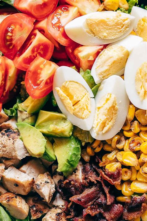 Chicken Cobb Salad with Avocado Blue Cheese Dressing
