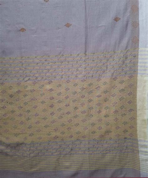 Taupe hand embroidery bengal handloom cotton saree – GoSwadeshi