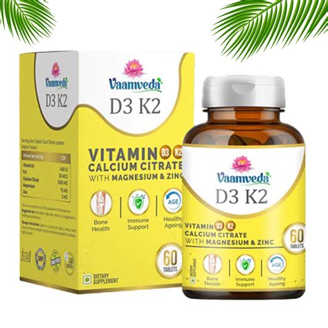 Calcium with Vitamin D3, K2, Magnesium & Zinc – Vaamveda Healthcare