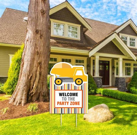 Theme My Party construction birthday cut out for vinyl with sunboard ...