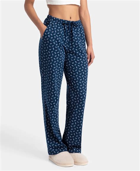 Buy Super Combed Cotton Printed Pyjama with Side Pockets - Pageant Blue ...