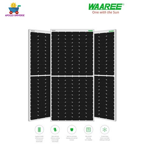 Waaree 450 Watts, 24 Volts, Super efficiency half cut solar panels pack ...