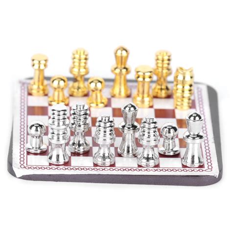 Buy Tebru Metal Doll House Chess,1:12 Magnetic Chess Doll House Mini ...