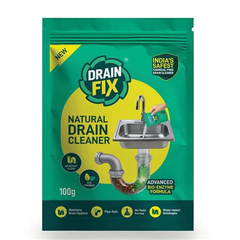 DrainFix Natural Drain Cleaner Powder | Sink Clog Remover 100 g ...
