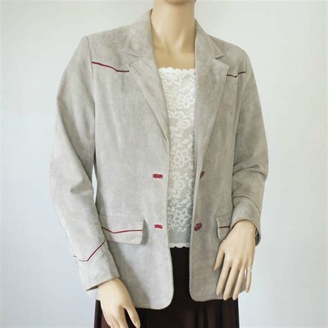 Gray Jacket Suede Vintage 1970's Western Blazer Leather Deerskin ...