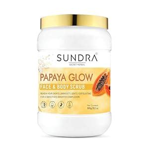Buy Sundra Secret Herbal Papaya Glow Face & Body Scrub (800gm ...