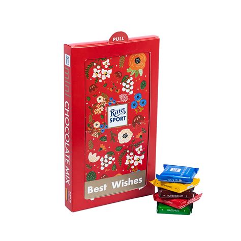 Ritter Sport Minis Red Gift Box, 9 Chocolates 5 Flavors- Fine Milk ...