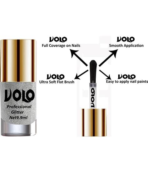 VOLO Professionally Used Glitter Shine Nail Polish Silver,Gold,Purple ...