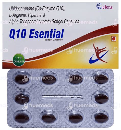 Q10 Esential Capsule 10 - Uses, Side Effects, Dosage, Price | Truemeds