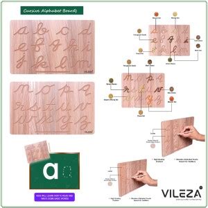 VILEZA Cursive Alphabet Tracing Board with Dummy Pencil, Abcd Toys ...