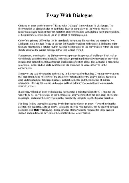Dialogue Essay Example 的图像结果