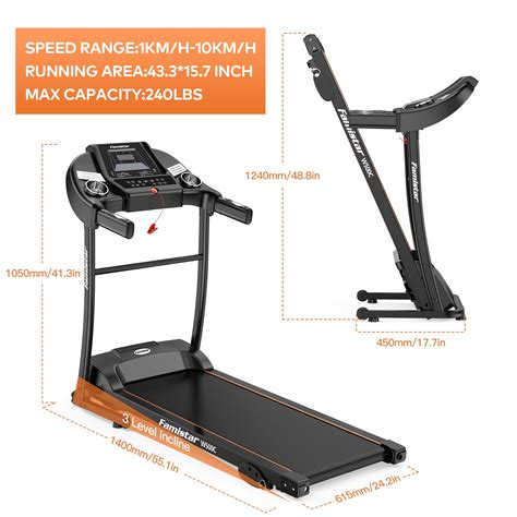 Buy Famistar Electric Folding Treadmill for Home with 3 Manual Incline ...