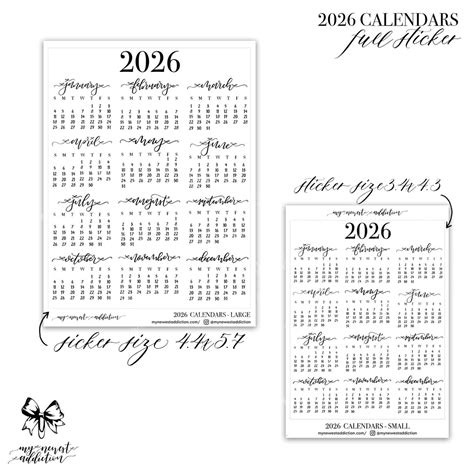 FOILED 2026 Calendars - Full Page | lettering by Jesenia - My Newest ...