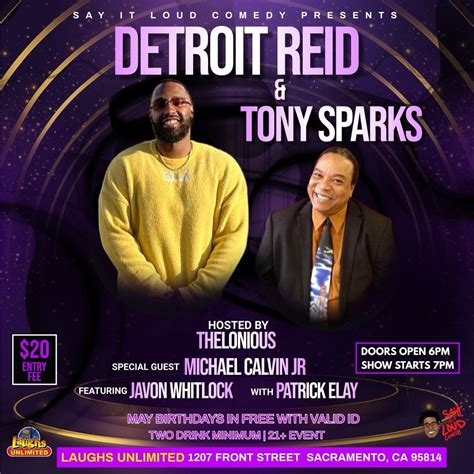 Say It Loud Comedy w/Detroit Reid, Laughs Unlimited Comedy Club and ...