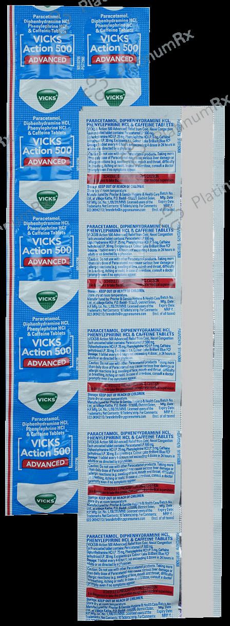 Vicks Action Advanced Tablet 10s - Save 44% on Substitute Medicine