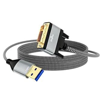 MICROWARE USB 3.0 To DVI Male 2m Video Cable For Laptop Monitor Video ...