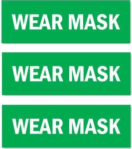 Mindcraftz Wear Mask Sign Board Green color Pack of 3 | 12 x 4 inches ...