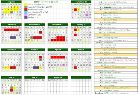 Calendar — Evergreen Community Charter School