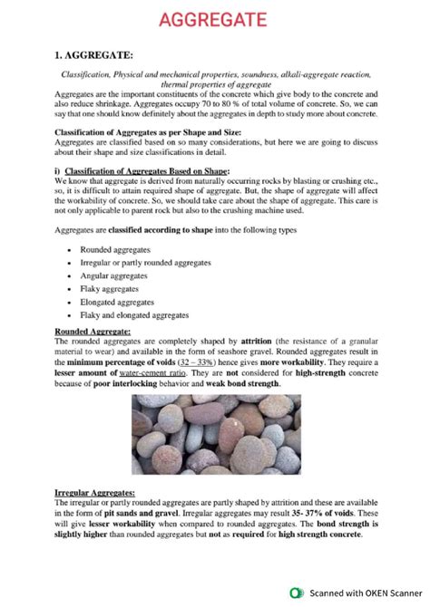 Aggregate - Materials of Construction - Studocu