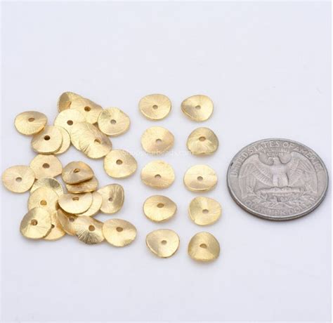 Buy 8mm -110pc Brushed Gold Wavy Spacer Beads,potato Chips Disc Beads ...