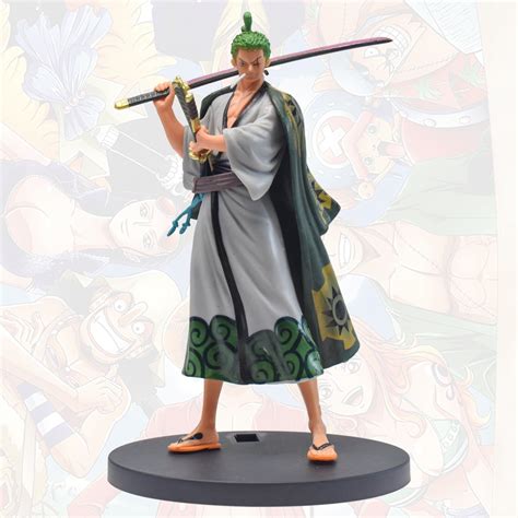 Buy One Piece Anime Zoro Sword Real Kimono Aciton Pose Wano Country 6.7 ...