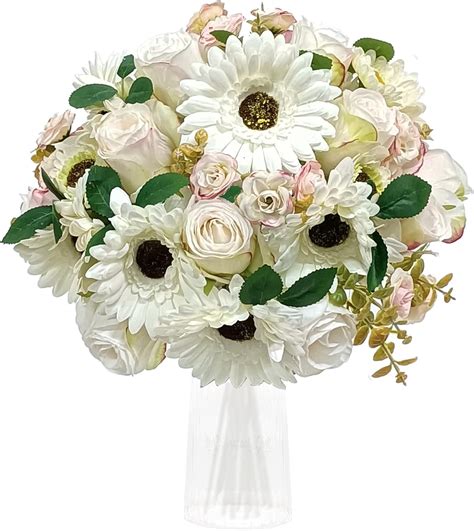 Buy 24 Heads Artificial Rose Flowers, Fake Flower Arrangement for Home ...