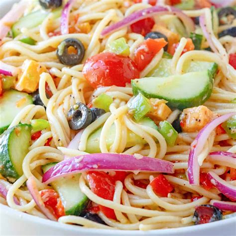 Spaghetti Pasta Salad Recipes : Best Easy Party Side Dish Ideas