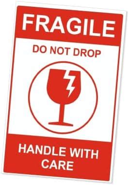 True-Ally Large Fragile Stickers - 100 x 150mm (4x6 inch) Strong ...