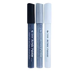 SCHMIDT Black White And Silver Acrylic Paint Marker, for Craftworks ...