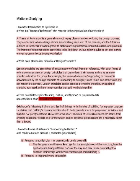 ARCH201 Midterm Study Guide: Key Concepts & Design Principles - Studocu