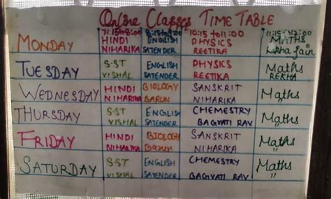 plz make timetable for me of class 7th I have online classes from 7 am ...