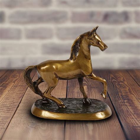 Buy Two Moustaches Brass Running Horse Showpiece, Showpiece for Living ...