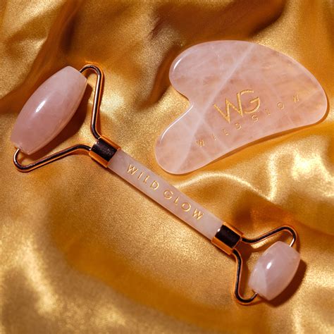 Buy Rose Quartz Face Roller + Gua Sha Set Online at Best Price - WildGlow