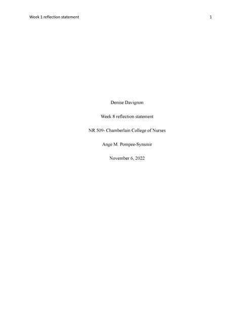 Image result for Reflection Statement Example