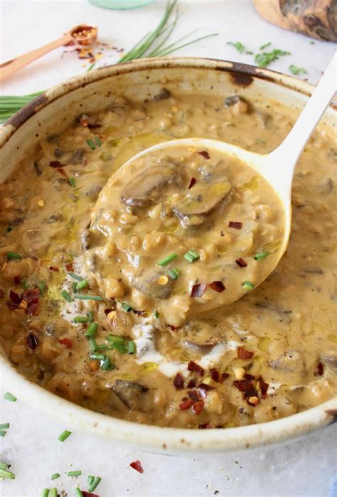 Mushroom Barley Soup Recipe • Veggie Society