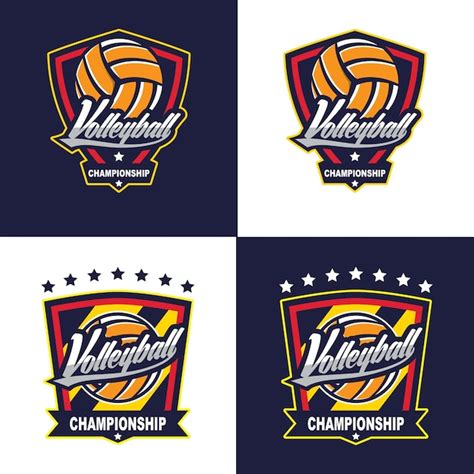 Distintivo di design pallavolo, logo americano | Vettore Premium