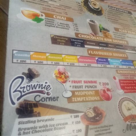 Menu at Baba Dairy, Chandigarh, 5-6-7