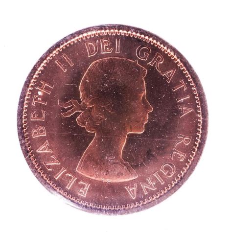 Canada, 1957 One cent Coin PL65 Red; Cameo ICCS