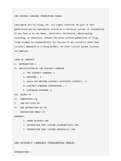Z80 Assembly Language Programming Manual 的图像结果