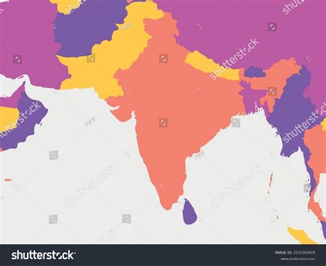 South Asia Blank Map High Detailed Stock Vector (Royalty Free ...
