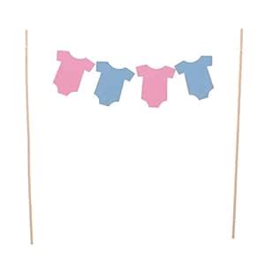 Buy Yuan Cute Baby Clothes Cake Topper Banner Baby Shower Birthday ...