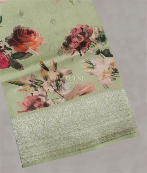 Buy Light Green Banaras Kathan Silk Saree T539918