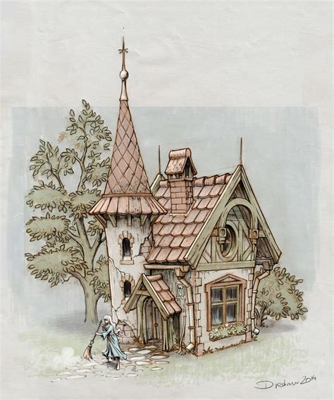 fairytale cottage drawing